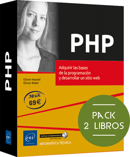 PHP: Pack de 2 libros: Adquirir las bases de la programación y desarrollar un sitio web Imagen principal del producto