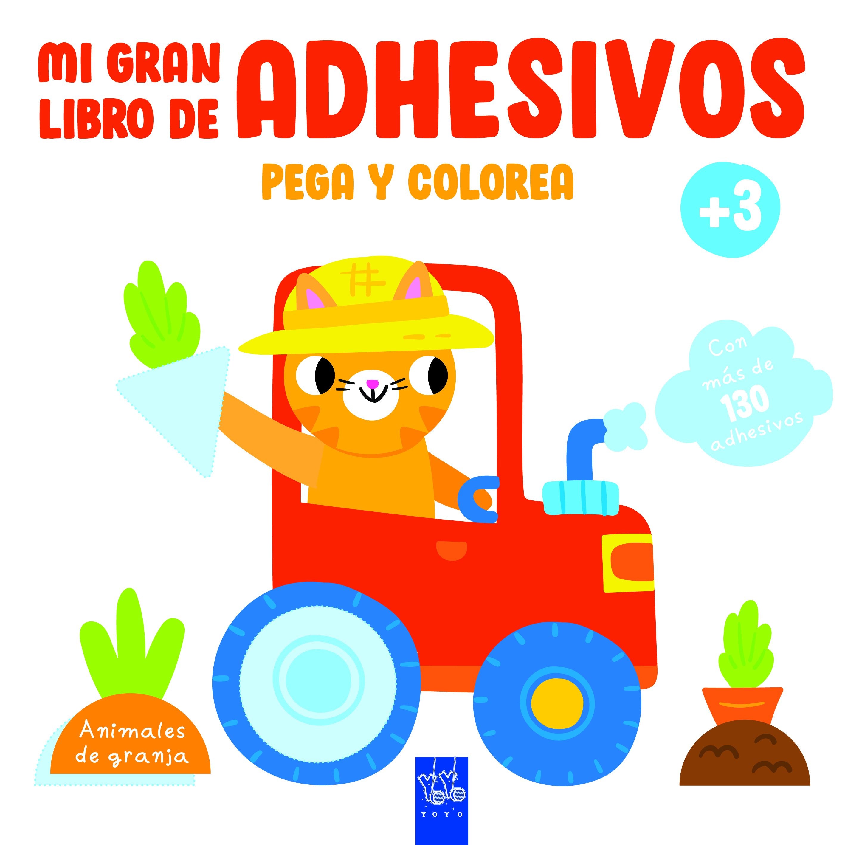 Mi gran libro de adhesivos pega y colorea. Animales de granja. YOYO (Yoyo) 9788408234630 Imagen principal del producto