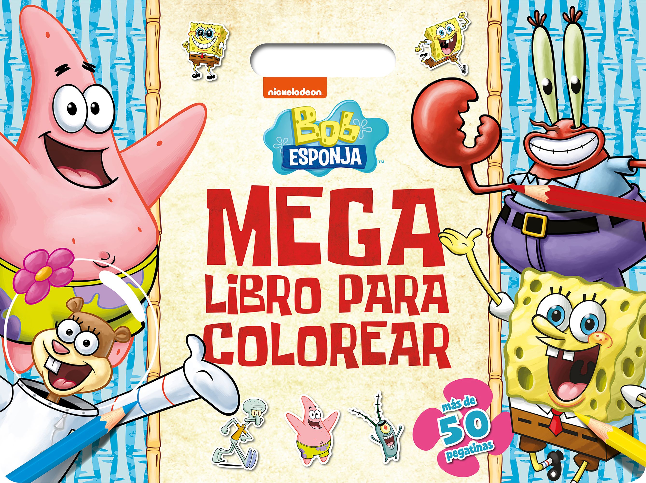Bob Esponja. Megalibro para colorear: Con pegatinas. Bob Esponja (Planeta Junior) 9788408297222