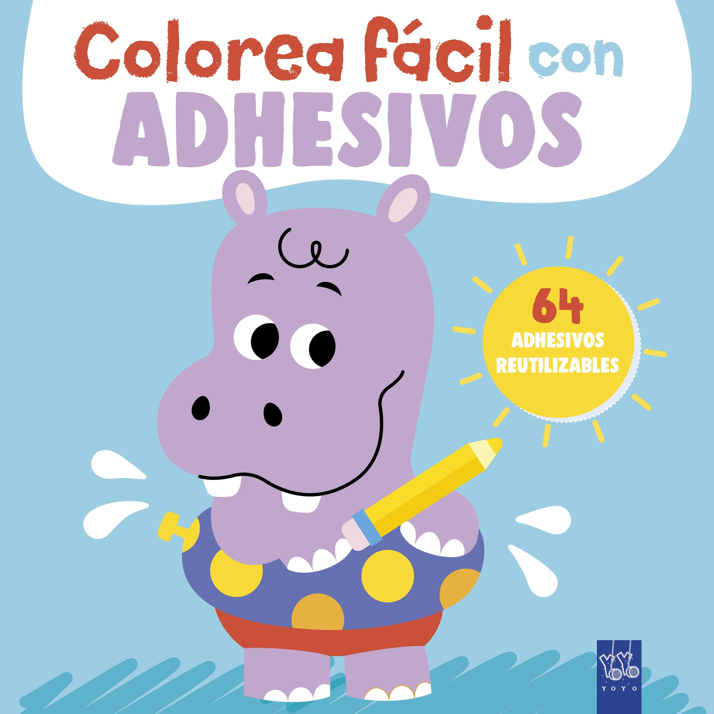 Colorea fácil con adhesivos. Hipopótamo. YOYO (Yoyo) 9788408312109 Imagen principal del producto