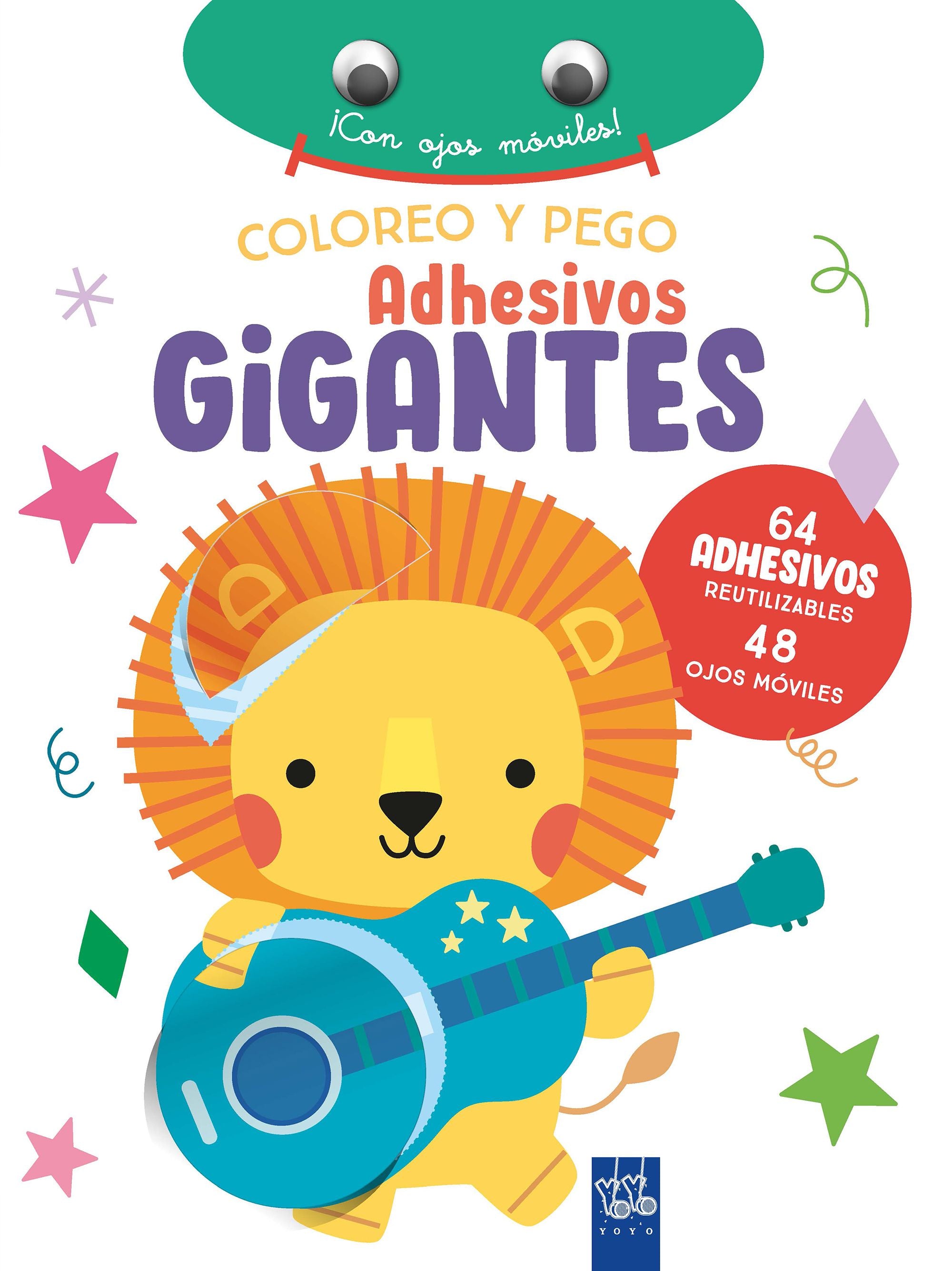 Coloreo y pego adhesivos gigantes. León. YOYO (Yoyo) 9788408266389 Imagen principal del producto