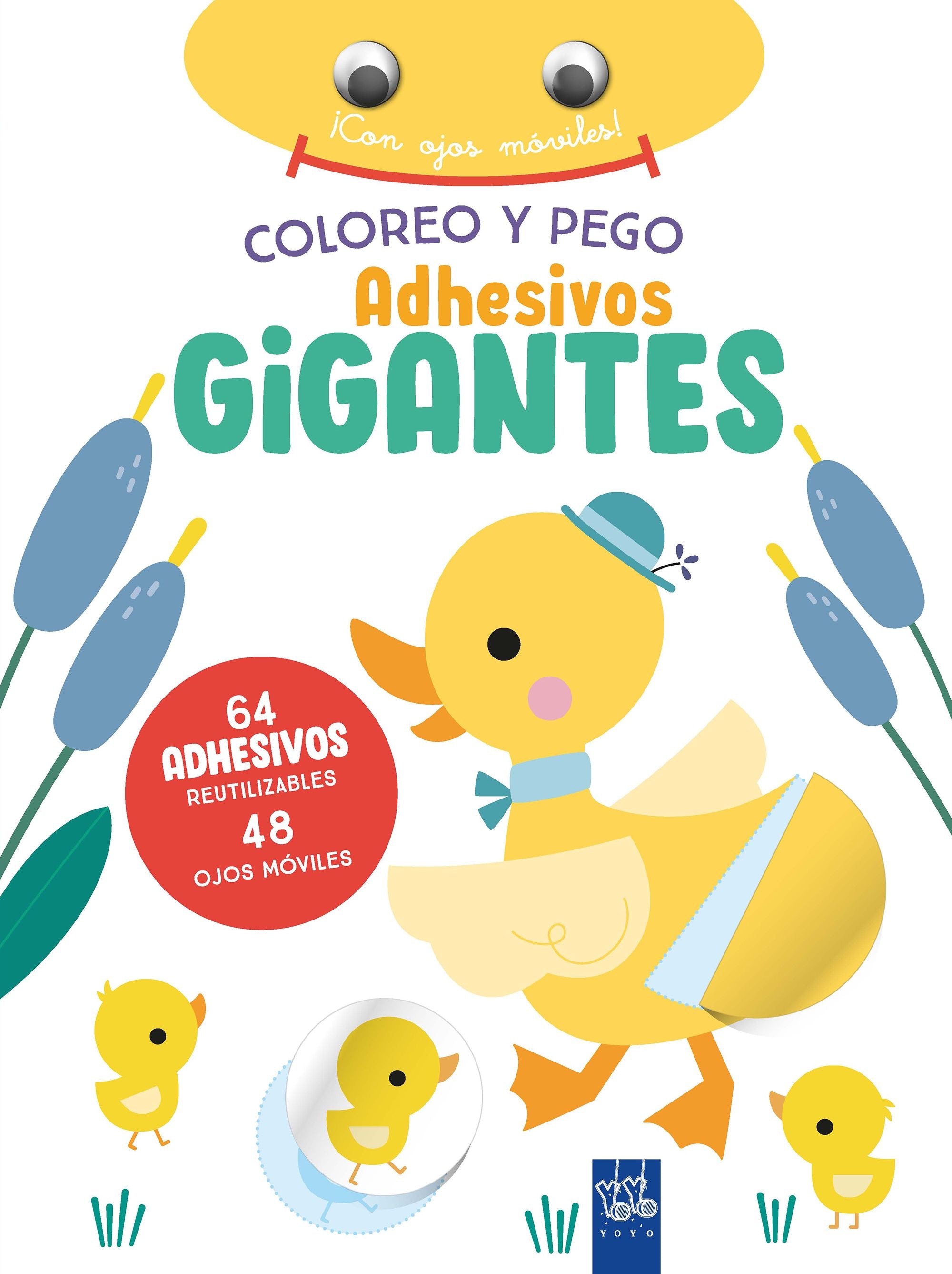 Coloreo y pego adhesivos gigantes. Pato. YOYO (Yoyo) 9788408266396
