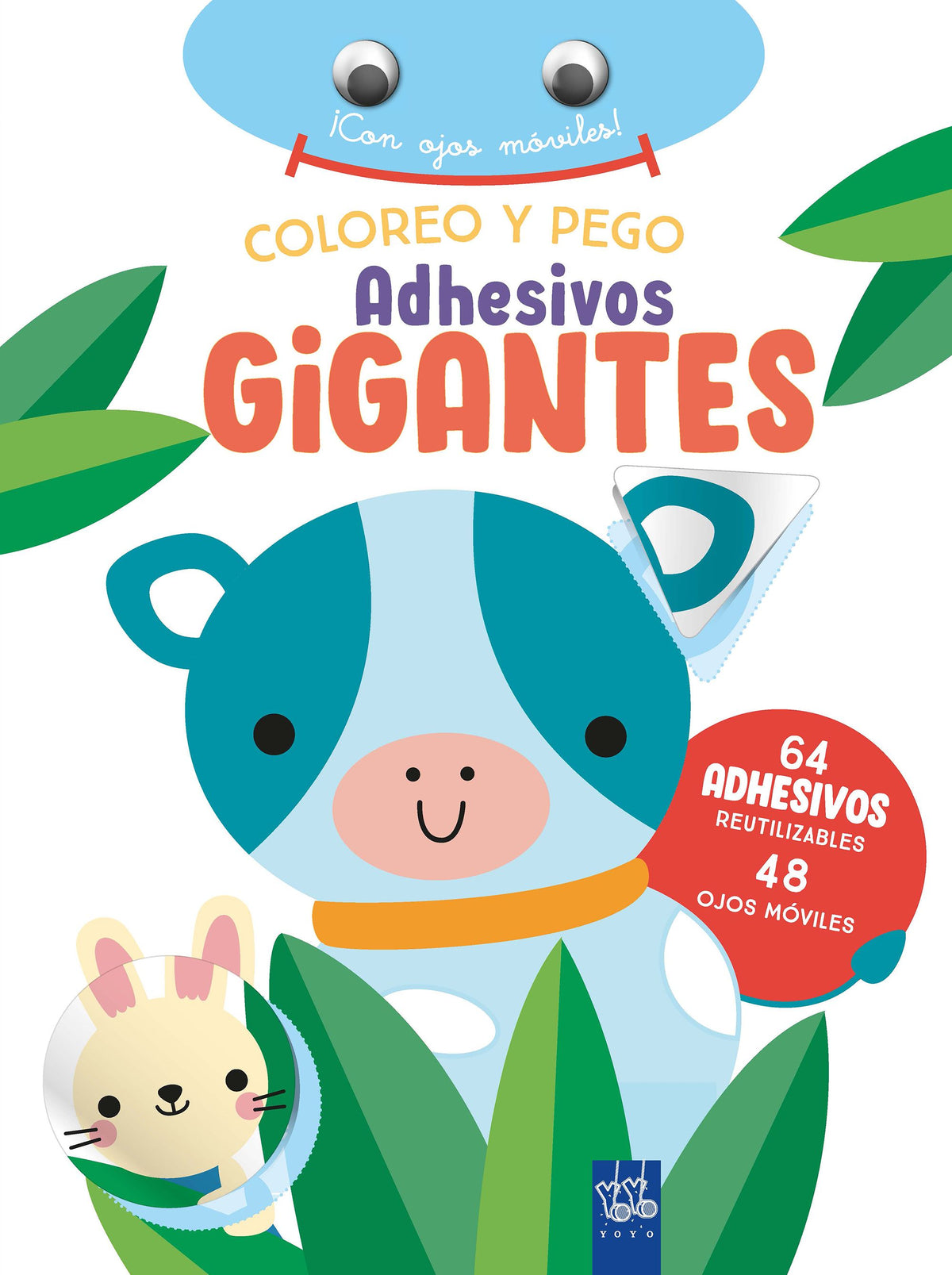 Coloreo y pego adhesivos gigantes. Vaca. YOYO (Yoyo) 9788408266372