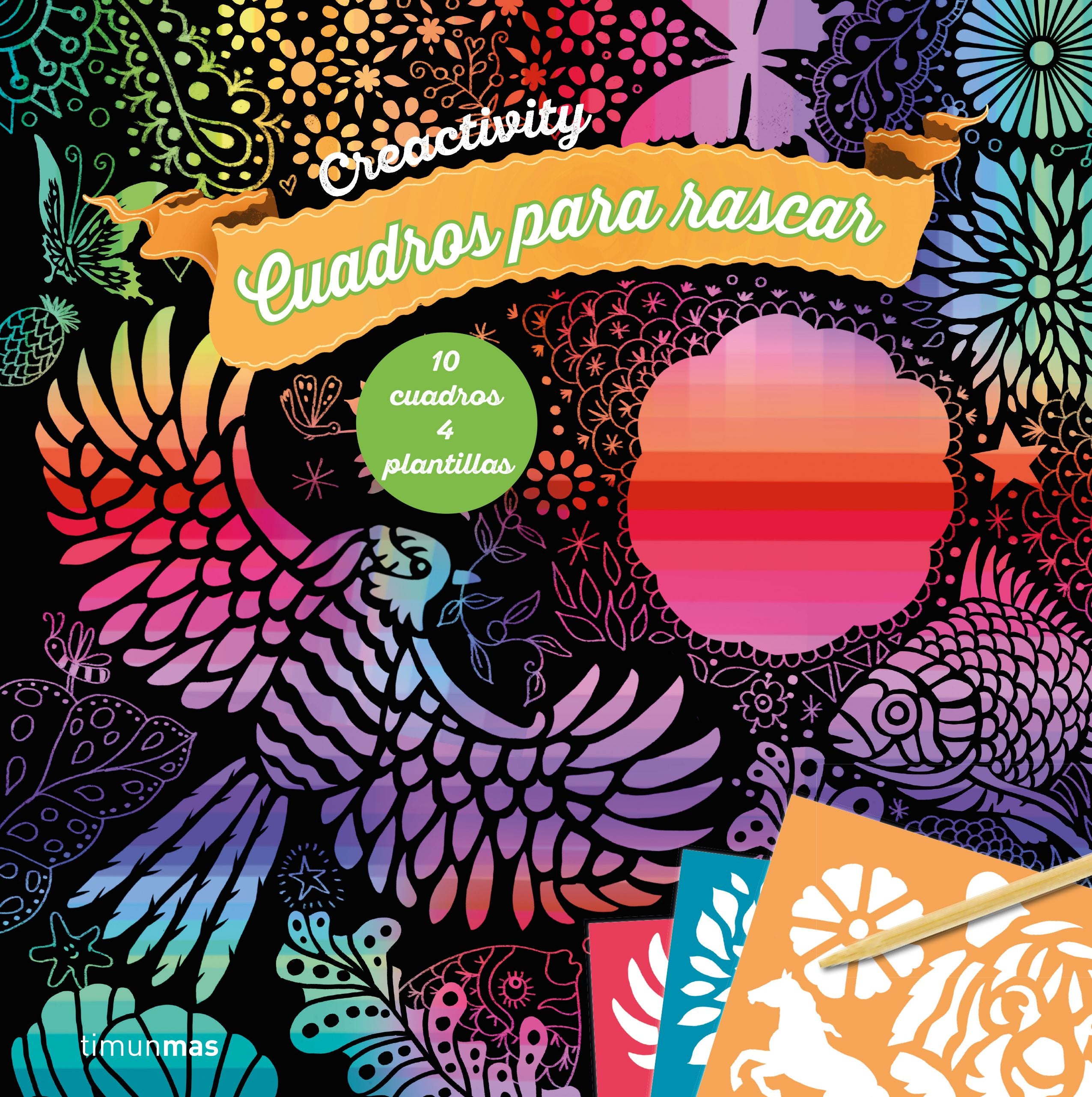 Creactivity. Cuadros para rascar. Arco iris: 10 cuadros 4 plantillas. Varios Autores (Timun Mas Infantil) 9788408206972 Imagen principal del producto