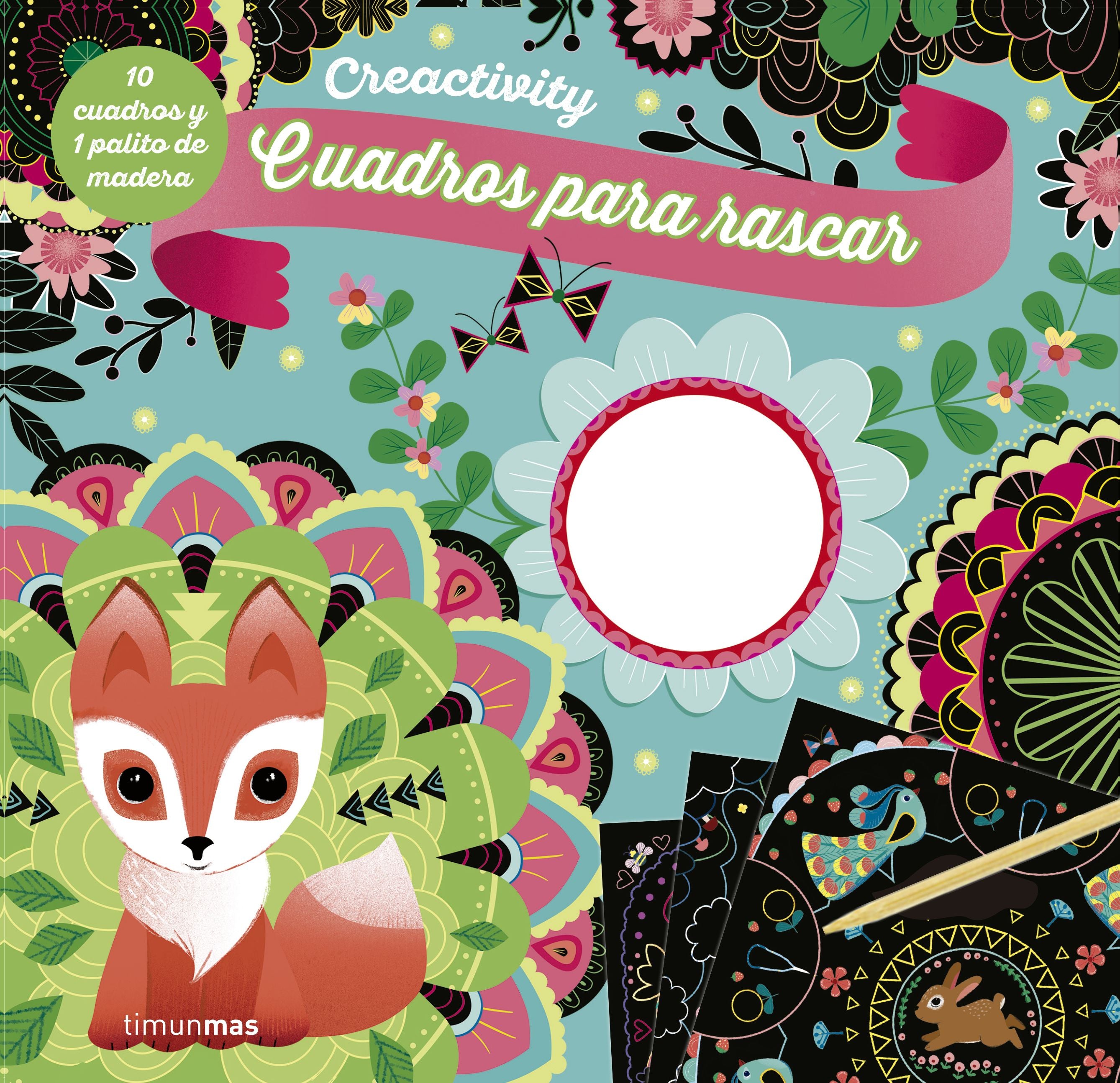 Creactivity. Cuadros para rascar. Mandalas: 10 cuadros y 1 palito de madera Imagen principal del producto