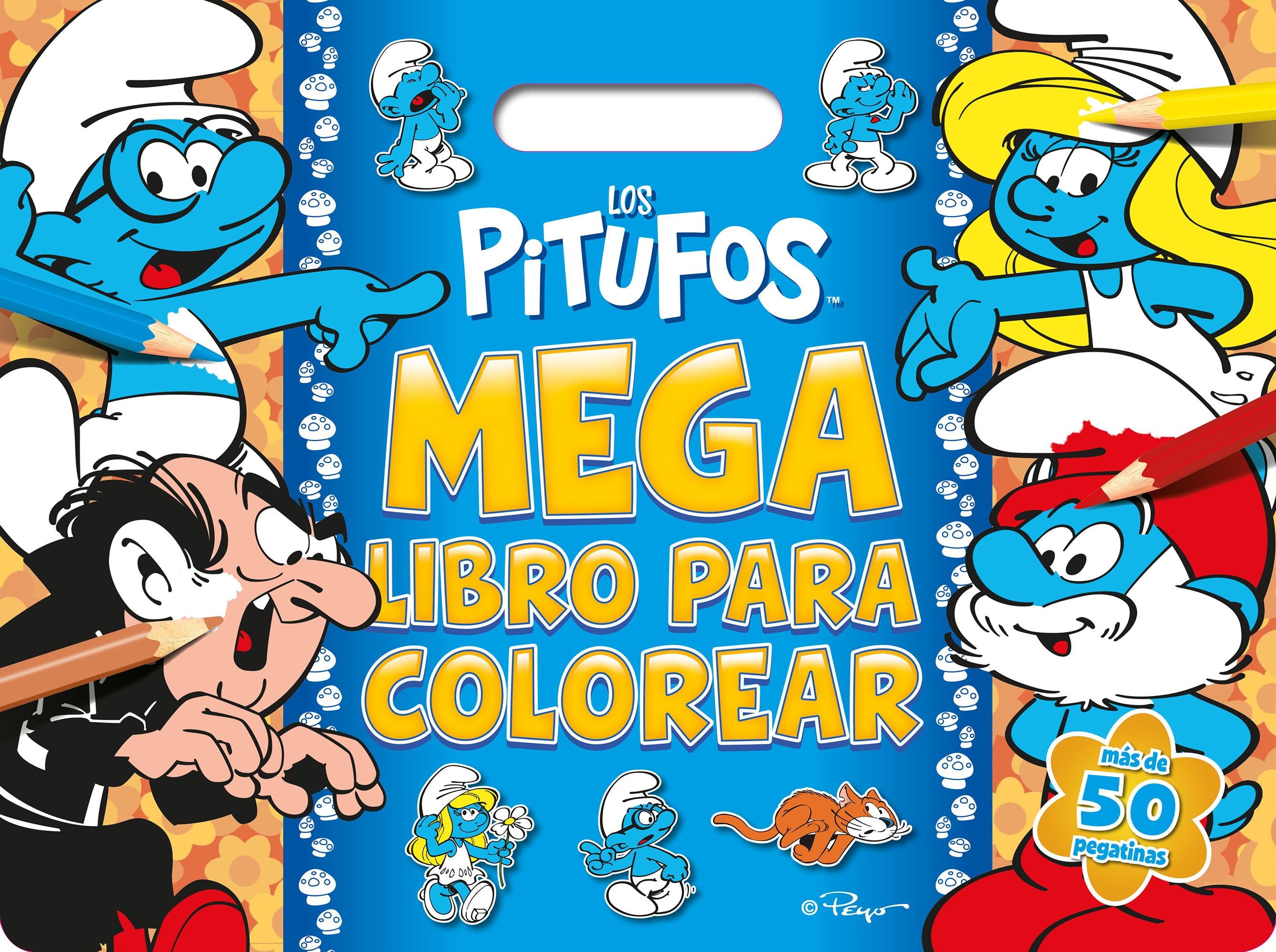 Los Pitufos. Megalibro para colorear: Con pegatinas. Los Pitufos (Planeta Junior) 9788408297239 Imagen principal del producto