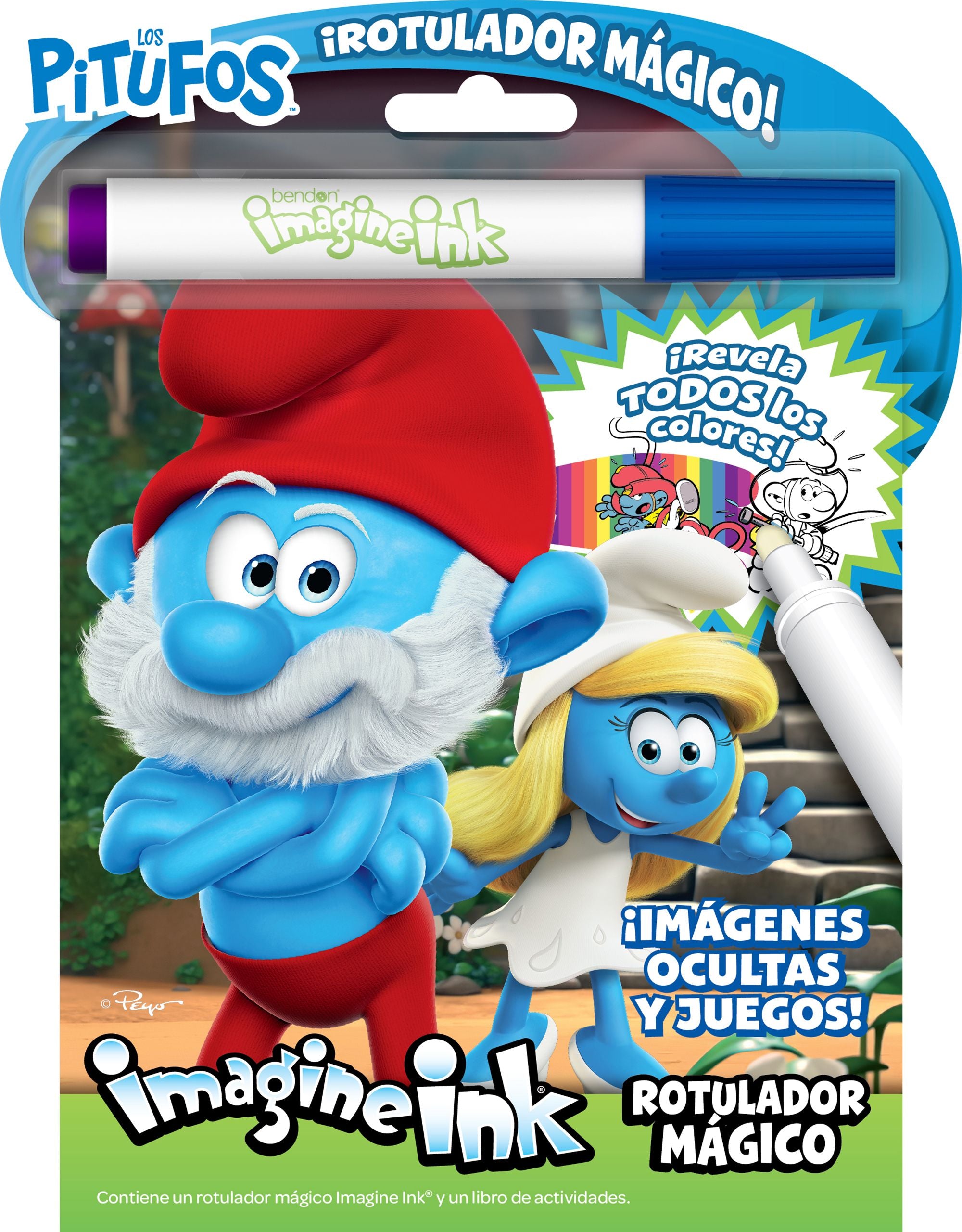Los Pitufos. Rotulador mágico: Libro para colorear y actividades con rotulador mágico. Los Pitufos (Planeta Junior) 9788408291664