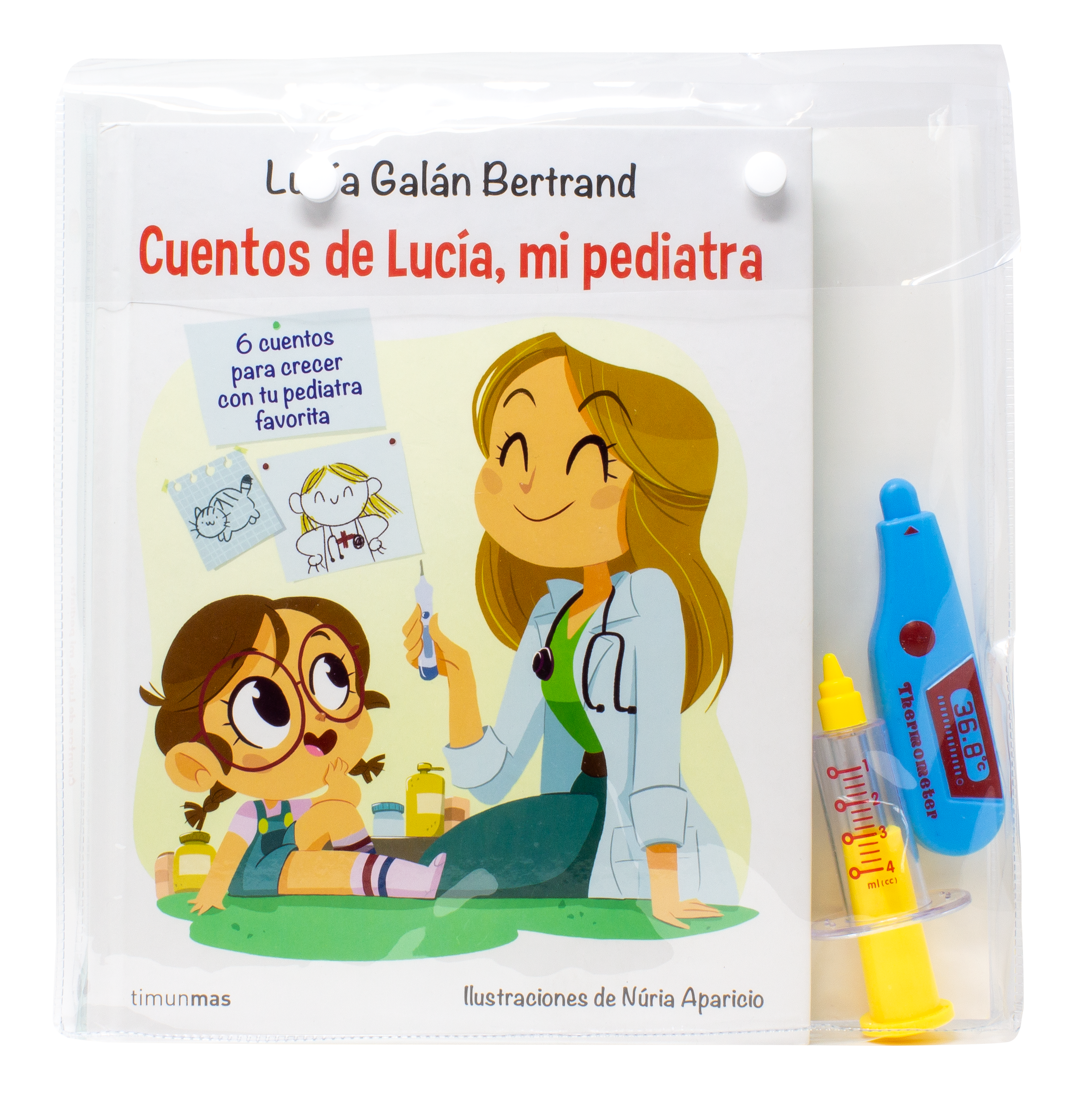 Maletín de cuentos de Lucía, mi pediatra: Con un termómetro y una jeringa de juguete. Lucía Galán Bertrand (Timun Mas Infantil) 9788408249405 Imagen principal del producto