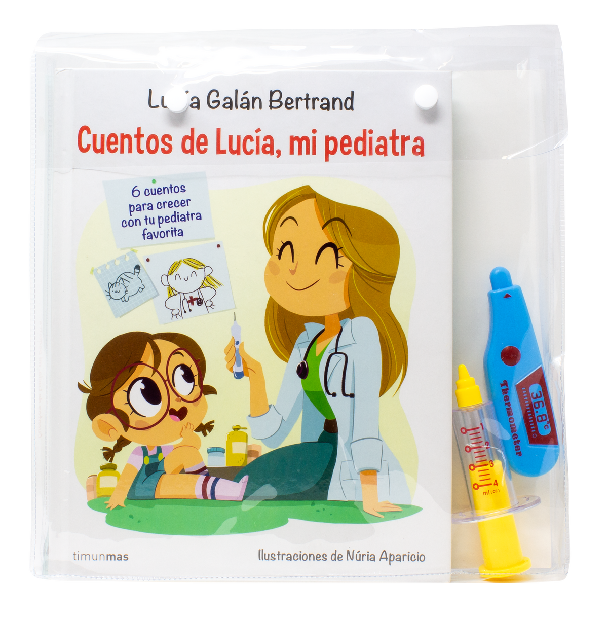 Maletín de cuentos de Lucía, mi pediatra: Con un termómetro y una jeringa de juguete. Lucía Galán Bertrand (Timun Mas Infantil) 9788408249405