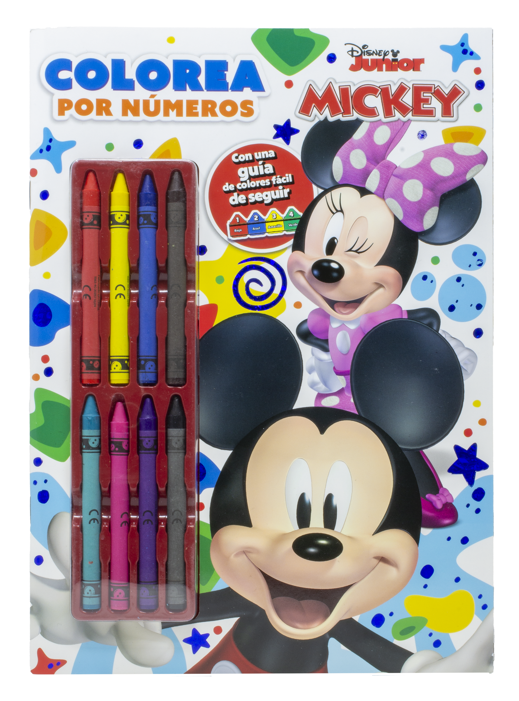 Mickey. Colorea por números con ceras: Con 8 ceras de colores. Disney (Libros Disney) 9788410029545