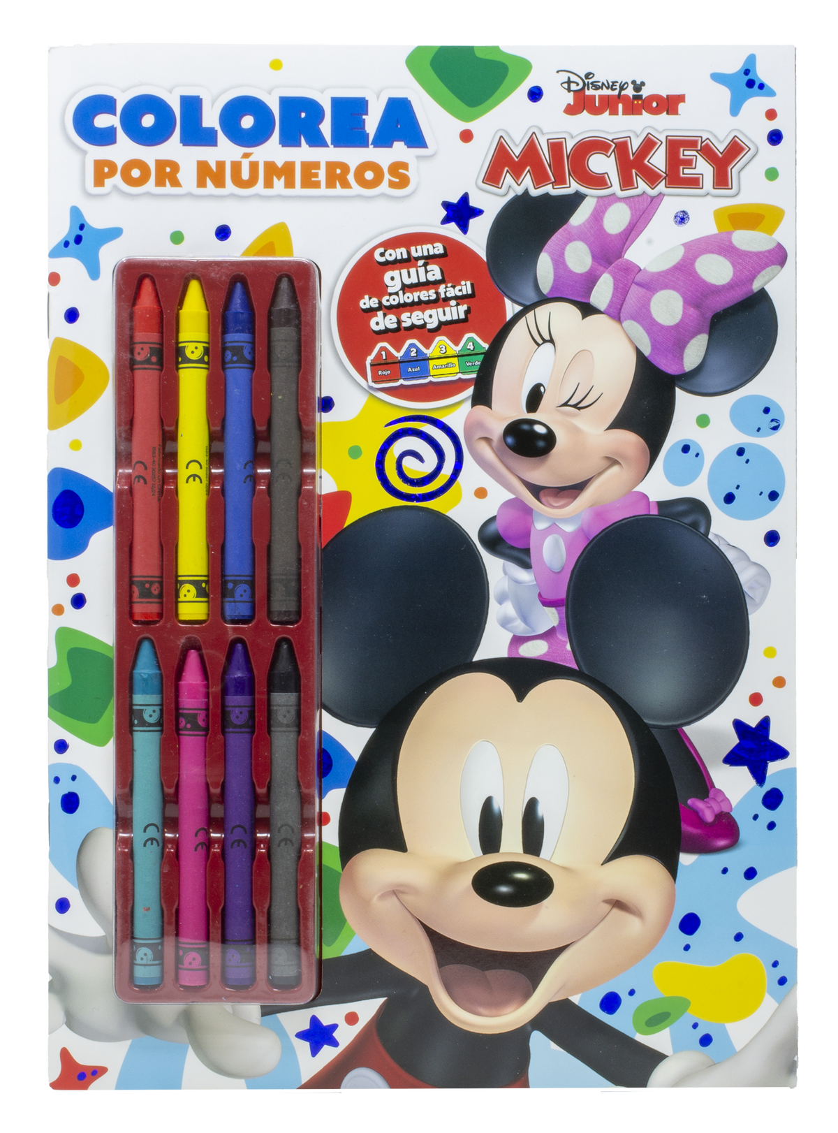 Mickey. Colorea por números con ceras: Con 8 ceras de colores. Disney (Libros Disney) 9788410029545