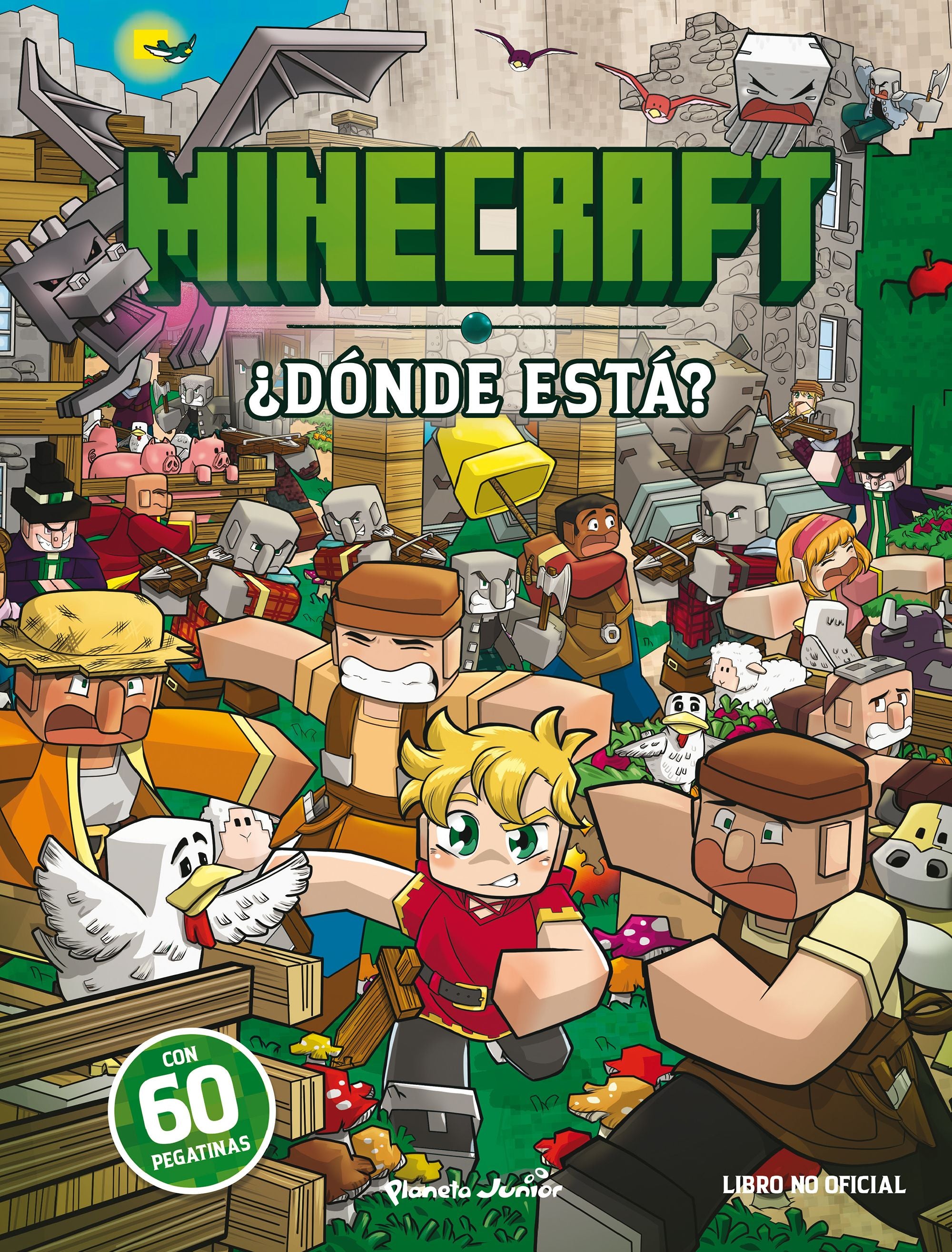Minecraft. ¿Dónde está?: Con pegatinas. AA. VV. (Planeta Junior) 9788408298038 Imagen principal del producto