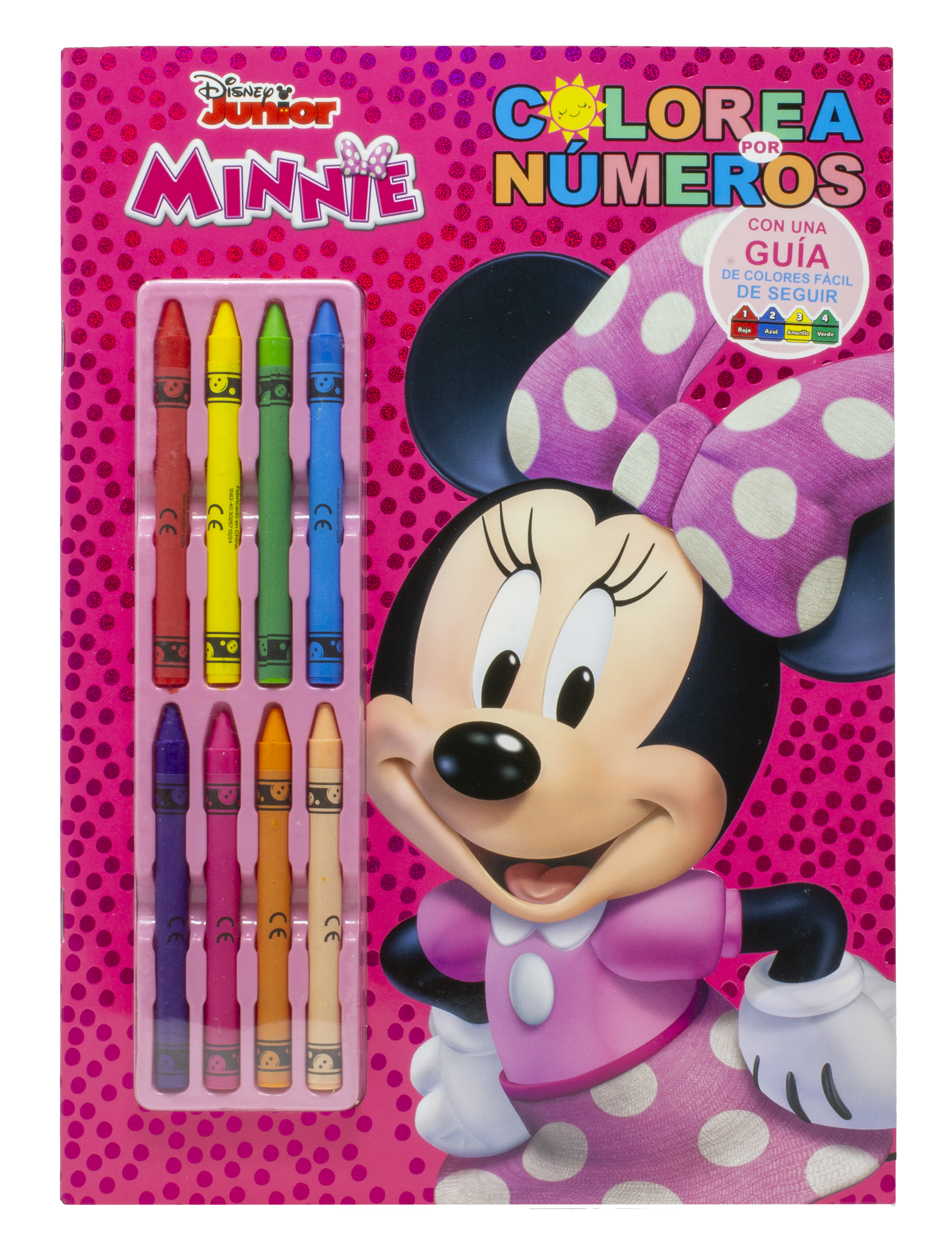 Minnie. Colorea por números con ceras: Con 8 ceras de colores. Disney (Libros Disney) 9788410029552