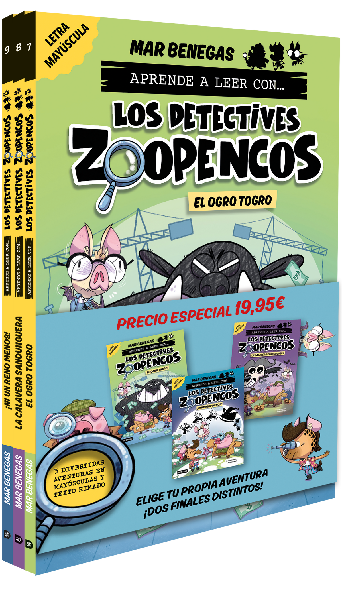 Pack Aprender a leer con... ¡Los Detectives Zoopencos! 7, 8 y 9: En letra MAYÚSC: En letra MAYÚSCULA para aprender a leer (libros para niños a partir de 5 años). Elige tu propia historia. Mar Benegas (Destino Infantil & Juvenil) 9788408310808