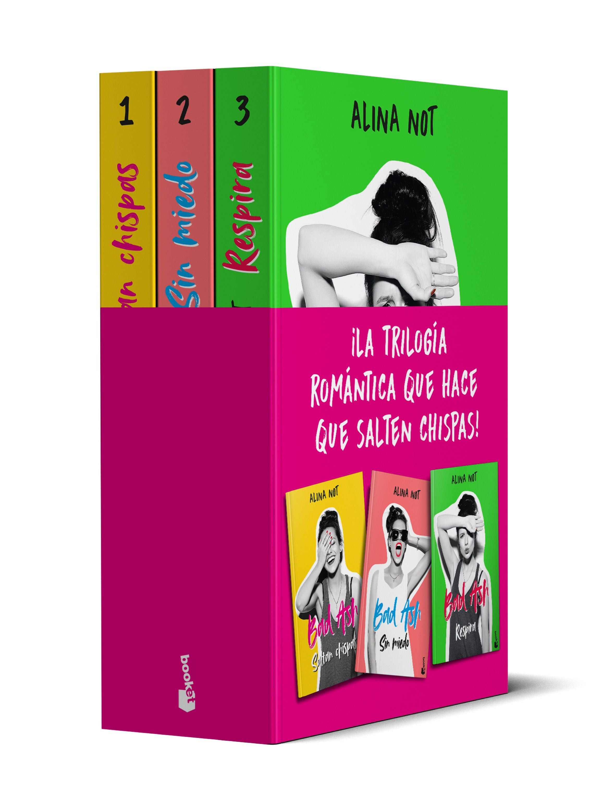 Pack Bad Ash (trilogía): Incluye la trilogía formada por Bad Ash 1. Saltan chispas, Bad Ash 2. Sin miedo y Bad Ash 3. Respira. Alina Not (Booket) 9788408268543