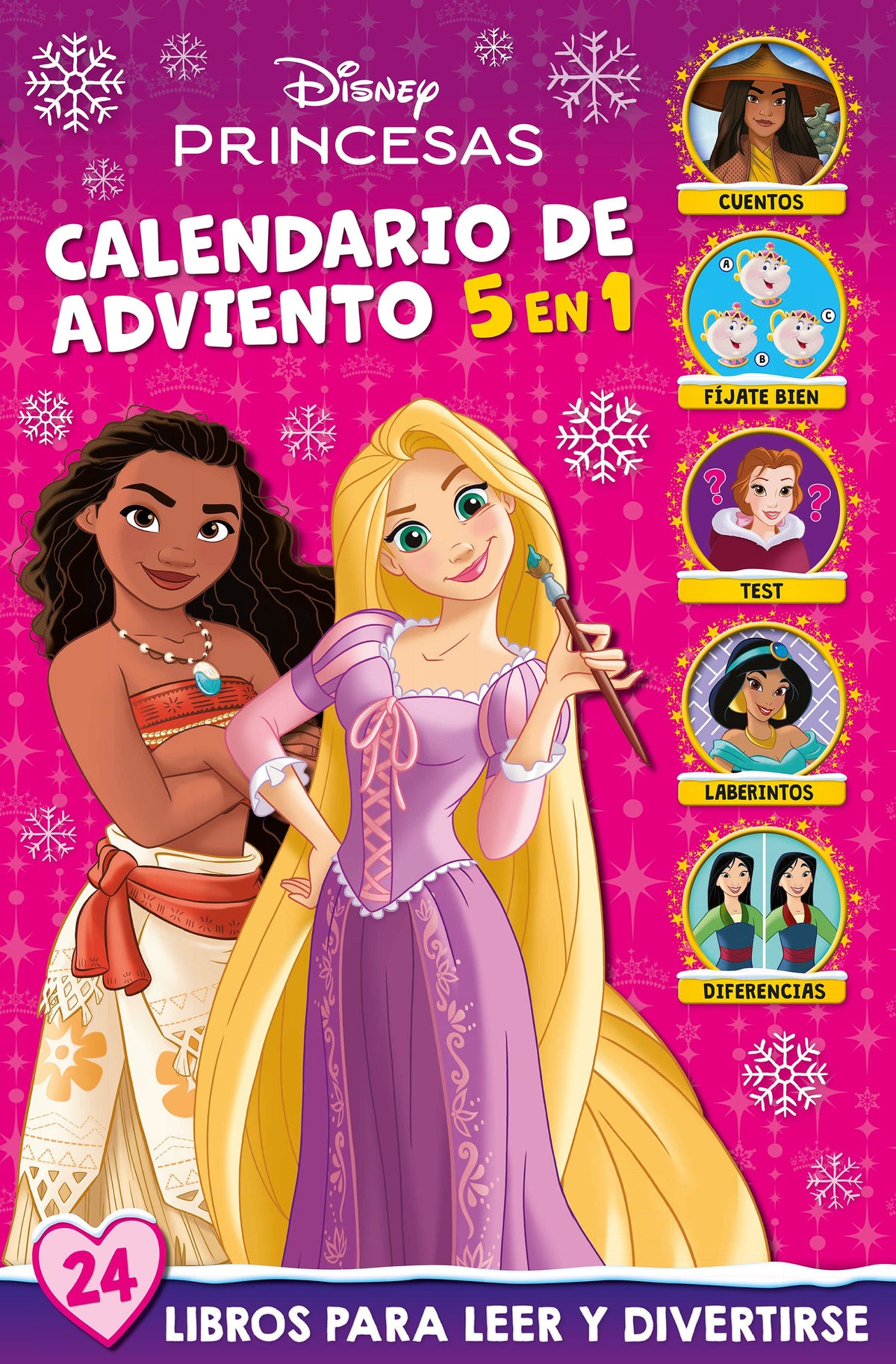 Princesas. Calendario de Adviento 5 en 1: 24 libros para leer y divertirse. Disney (Libros Disney) 9788410029712