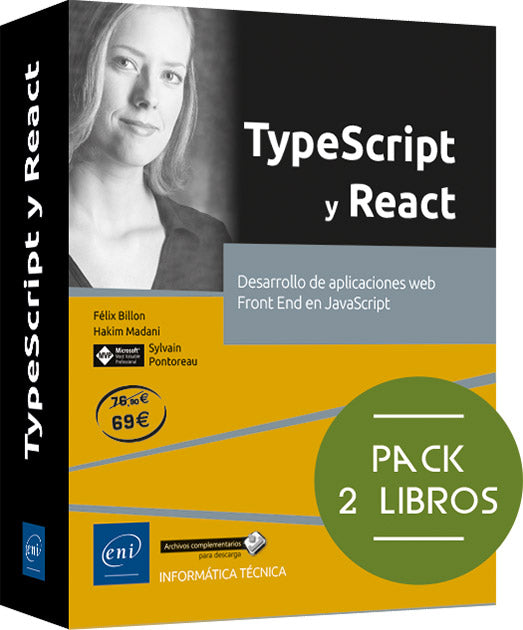 TypeScript y React: Pack de 2 libros: Desarrollo de aplicaciones web Front End en JavaScript Imagen principal del producto