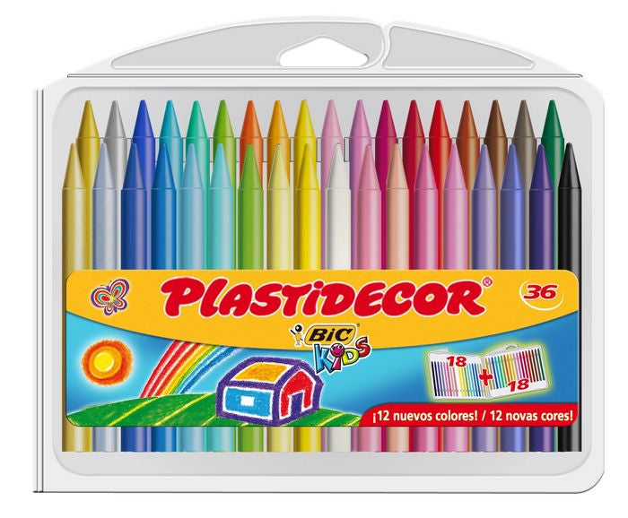 ▶︎ CERA PLASTIDECOR COLORES SURTIDOS - Estuche 36 unidades Imagen principal del producto