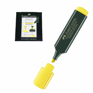 ✅ ROTULADOR SUBRAYADOR MARCADOR FLUORESCENTE TEXTLINER FABER-CASTELL AMARILLO , CAJA 10 UD. Imagen principal del producto
