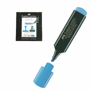 ✅ ROTULADOR SUBRAYADOR MARCADOR FLUORESCENTE TEXTLINER FABER-CASTELL AZUL, CAJA 10 UD. Imagen principal del producto
