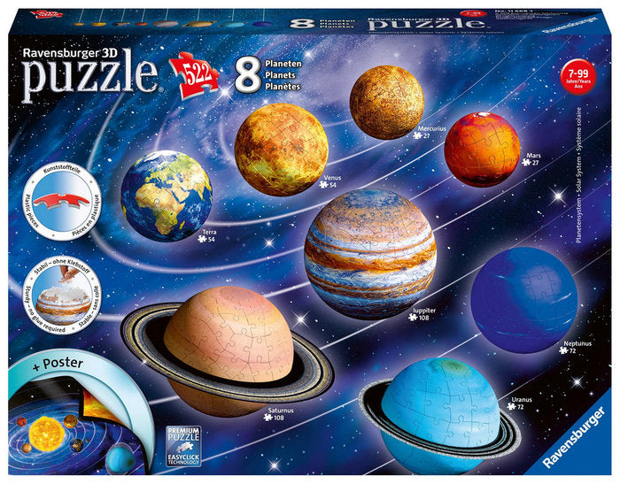 ✅ PUZZLE 3D SISTEMA PLANETARIO ROUND SHAPED 11668