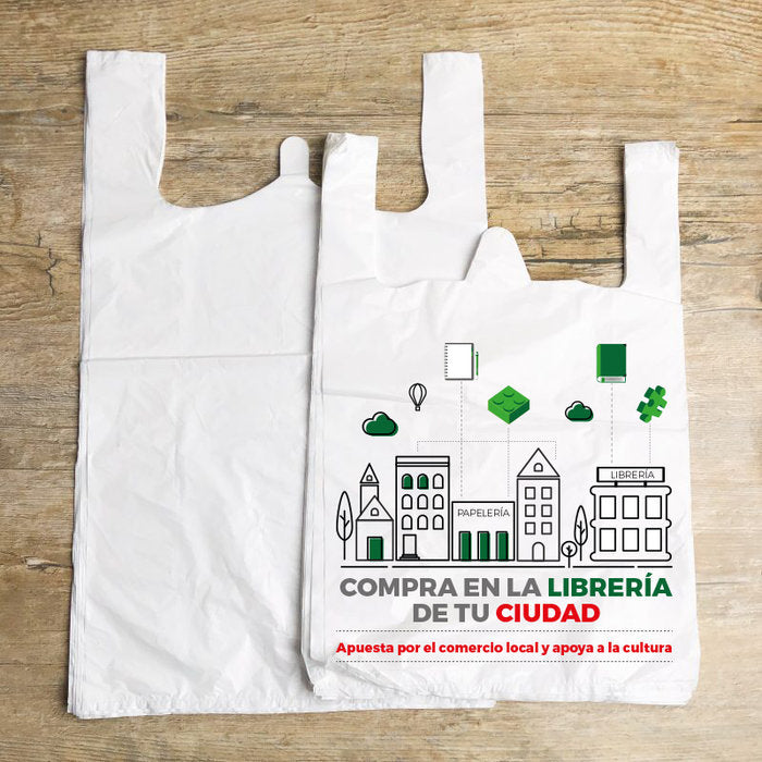 ✅ BOLSA RECICLADA COMERCIO LOCAL TAMAÑO 40X50 100 UNIDADES Imagen principal del producto