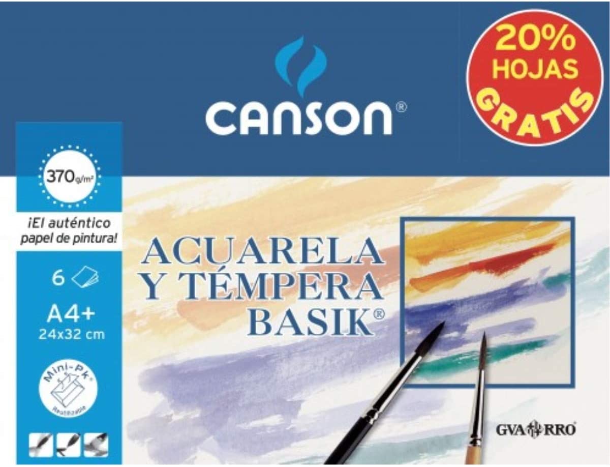 MINIPACK A4+ ACUARELA BASIK 370GRS 20% HOJAS GRATIS Imagen principal del producto