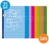 Cuaderno Libreta LAMELA, 4º 50H Cuadrovía mm. Tapa Básica