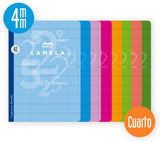 Cuaderno Libreta LAMELA, 4º 50H Cuadrovía mm. Tapa Básica