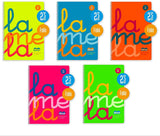Bloc Lamela Fº fluor, espiral PP 80 hojas Cuadrícula 2,5 90g, pack de 5 cuadernos - 	8412855816828