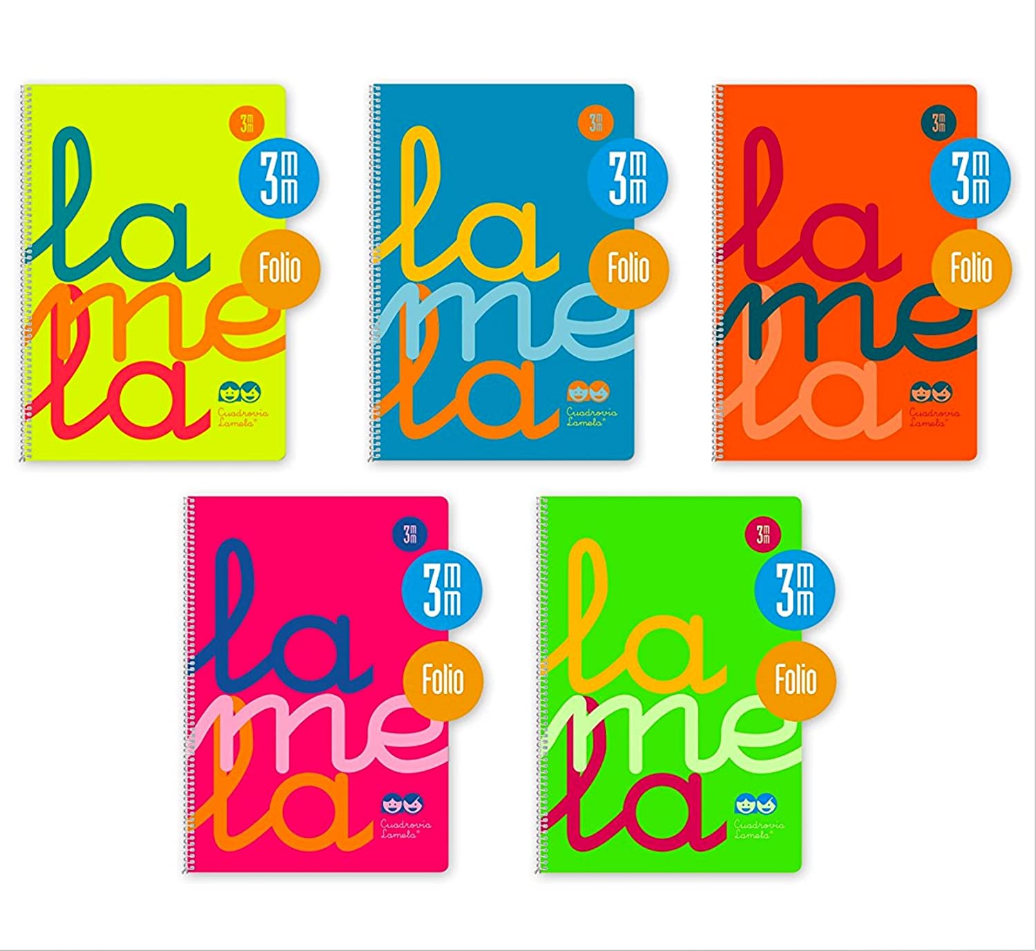 ✅ Bloc A4 Lamela Fº fluor PP 80 hojas Cuadrícula 3mm 90g (Pack de 5 Libretas) Imagen principal del producto