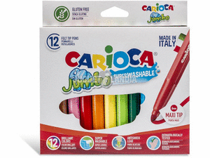 ✅ ROTULADOR CARIOCA JUMBO 12 COLORES SURTIDOS