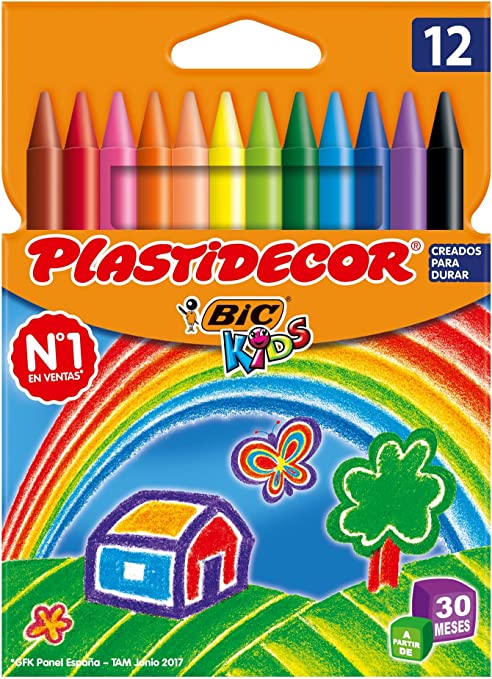 CERA PLASTIDECOR COLORES SURTIDOS NUEVO -  cajas de 12 ceras Imagen principal del producto