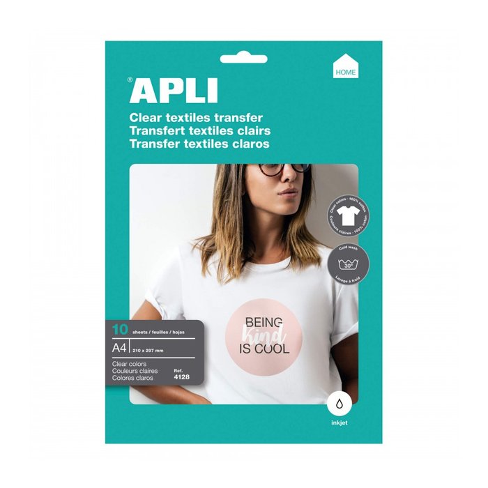 ✅ PAPEL TRANSFER A4 PRENDAS BLANCAS 10 HOJAS Imagen principal del producto