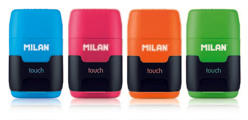 ✅ SACAPUNTAS CON DEPÓSITO Y BORRADOR MILAN COMPACT TOUCH CAJA DE 16 UNIDADES