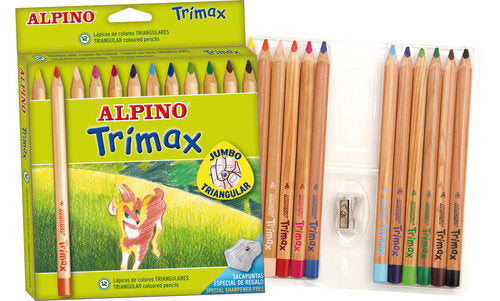 ✅ LAPIZ ALPINO 12 COLORES TRIMAX