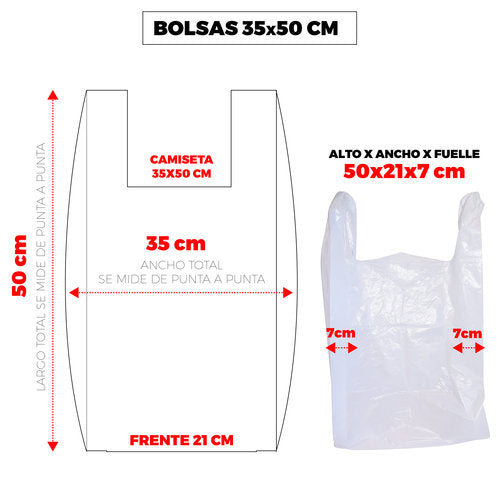 ✅ BOLSA CAMISETA 35X50 70% RECICLADO 1 KG Imagen principal del producto