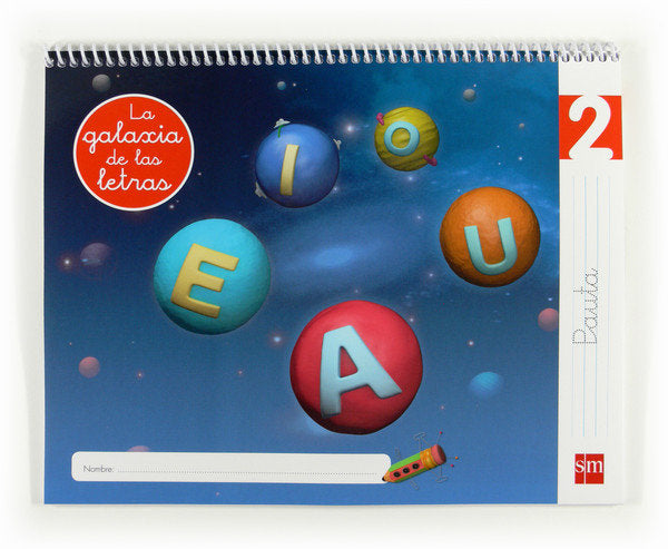► LECTOESCRITURA 4 AÑOS GALAXIA 2 PAUTA 12 LETRAS - 9788467554687 Imagen principal del producto