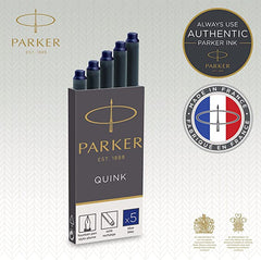 ✅ CARTUCHO TINTA PLUMA PARKER AZUL CAJA DE 5 RECAMBIOS