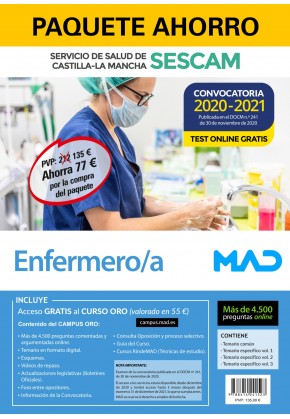 PACK AHORRO SESCAM ENFERMERÍA CONVOCATORIA 2020 Imagen principal del producto