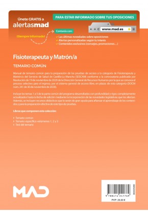 TEMARIO COMÚN FISIOTERAPEUTA Y MATRON SESCAM CONVOCATORIA 2020 Imagen secundaria del producto