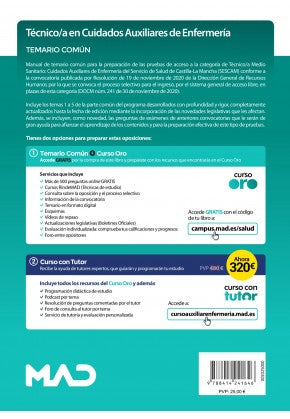 TEMARIO COMÚN AUXILIAR ENFERMERÍA SESCAM CONVOCATORIA 2020 Imagen secundaria del producto
