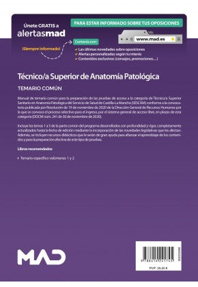 TEMARIO COMÚN TECNICO SUPERIOR ANATOMIA PATOLOGICA SESCAM CONVOCATORIA 2020 Imagen secundaria del producto