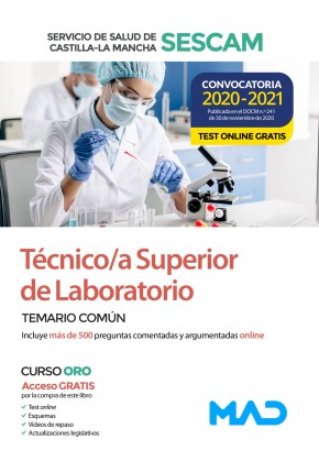 TEMARIO COMÚN TECNICO SUPERIOR DE LABORATORIO SESCAM CONVOCATORIA 2020 Imagen principal del producto