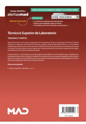 TEMARIO COMÚN TECNICO SUPERIOR DE LABORATORIO SESCAM CONVOCATORIA 2020 Imagen secundaria del producto