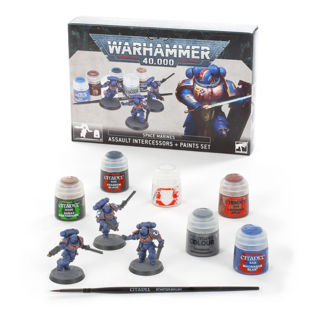 ✅ Set Marines Espaciales: Intercesores de Asalto + pinturas Imagen principal del producto